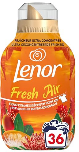 Lenor Air Frais, Adoucissant Linge, 216 Lavages (36x6), Tropical Adoucissant, Formule Fraîcheur Ultra Concentrée, Pour Un Vent De Fraîcheur Et De Propreté Lavage Après Lavage