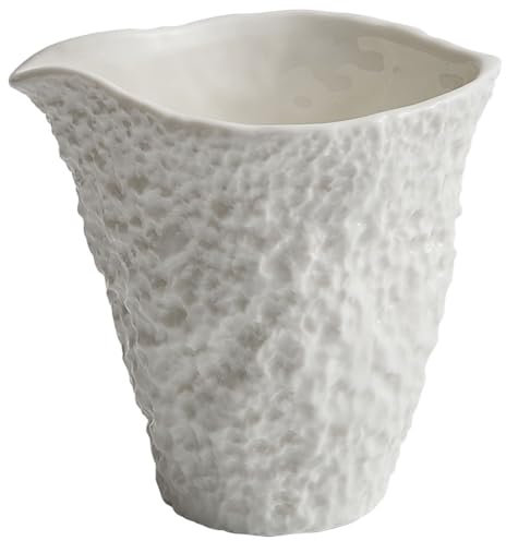 Sauce Jug for Serving 200ml White Gravy Boat Ceramic Gravy Jug Sauce Cup Matte Small Ceramic Serving Boat Coffee Creamer for Salad Dressing, Broth, Custard, Cream