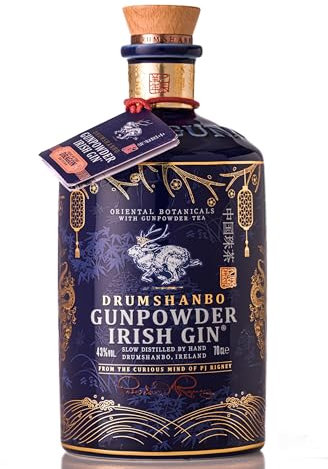 DRUMSHANBO GUNPOWDER - Ceramic Bottle Dragon Edition - GIN - Origine : Irlande - Alcool : 43% - Notes de Fleurs et d'Epices - Edition Nouvel An Chinois - Idéal en cocktail - 70cl