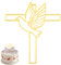 RDNKVB Cake Topper - Elegante Gold Acryl Torte Dekoration für Hochzeit, Geburtstag und mehr! Taube Design, Spiegel Kuchen Set 16x14cm - Perfekt für Babyparty und Kommunion. 1Stk. Kuchendeko Kreuz
