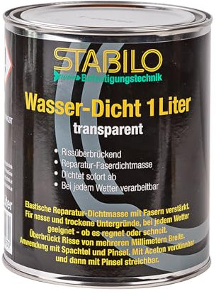 Wasser-Dicht 1 Liter - transparent | Wasser-Stopp, Universalabdichtung und Feuchtigkeitssperre | Dichtet sofort bei jedem Wetter
