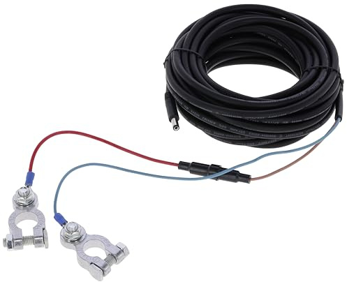Kerbl Batteriekabel Klinkenstecker, +/- Schraubklemmen, 8 m, Zubehör für Batterien, für den Tierbedarf, 70619