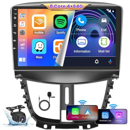【8Cœurs 4G+64G】 Hikity Autoradio Android 15 pour Peugeot 207 2006-2015 Carplay sans Fil Android Auto 9'' Poste Radio avec SWC GPS Bluetooth WiFi RDS DSP 3 Écran Partagé Caméra de Recul