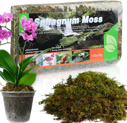 Sphagnum Moos für Pflanzen (10L / 2er Pack) - Vielseitige Blumenerde für Orchideen, fleischfressende Pflanzen, Sukkulenten, Gartenblumen und Reptilien.