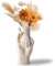 Weiß Keramik Vase für Dekoration, Blumenvase für Minimalistische Deko, Vase für Pampasgras Deko, Moderne Boho Nordic für Wohnzimmer, Hochzeit, Abendessen Tisch.