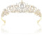Gjinxi Königin Krone Hochzeit Braut Kristall Tiara Goldene Krone Kristall Tiara Braut Stirnband Strass Krone für Frauen Mädchen Geburtstag Hochzeit Festzug Abschlussball Party