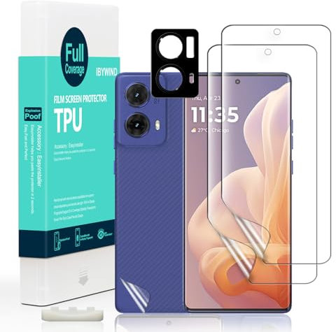 Ibywind 2 Pezzi Pellicola Protettiva per Motorola Moto G85 5G 6,67+1 Protettore Len Della fotocamera+1 Pellicola Posteriore,Pellicola TPU Flessibile