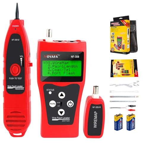 NOYAFA Netzwerkkabel Tester NF-308S, Netzwableerk-LAN Längentest, Ethernet Cable Tracker für RJ45 und RJ11