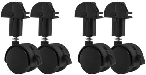 WOONEKY Stem Casters Wheels Replacement Set of 4 for Pet Cage Swivel Castor Wheels Quiet Smooth Rolling on Hardwood Carpet Tile Floors Easy Installation