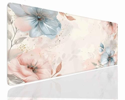 Tapis de Souris de Jeu 1400x800x4mm Tapis Souris XXL Gamer Grand Tapis de Souris Beige sous Main Bureau Antidérapant étanche, Tapis Souris Gamer à Bords Cousus pour Jeux, Ordinateur, PC J-82