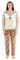 Sorbetto Pigiama da donna in pile con motivo animali, Beige/Marrone con Volpe, S