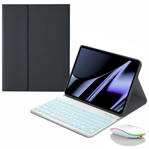 JZCZMCE Custodia con Tastiera per Lenovo Tab M10 FHD Plus (2a Generazione) 10,3 (TB-X606F/TB-X606X), Tastiera Retroilluminazione Magnetica Staccabile Senza Fili con Mouse Bluetooth,Black 1