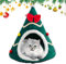 Casa para gatos con árbol de Navidad, cama de felpa para gatos, cabañas para gatitos, casa de árbol de Navidad, cama cálida para gatos de Navidad para casa de invierno para amantes de las mascotas
