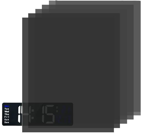 Wgewfhdf 5 Blätter Selbstklebende LED Licht Dimmer Folie - LED Abdeckung zum Dimmen - Lichtdimmer Aufkleber Abdunklungsfolie für Lichtwecker