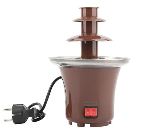 KANLVU 3 Tier Chocolate Fountain Machine DIY Home Heating Small Electric Stainless Chocolate Fondue Set Cheese Warmer Machine Chocolate Waterfall