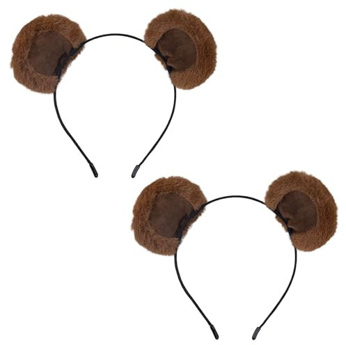 GWAWG 2PCS bandeau ours,eluche bandeau animal oreilles,bandage à oreilles d'ours,Bandeaux Oreilles D'Ours,Décoration De Bandeau Pour Filles adultes et enfants