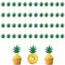 Tortendeko Ananas, 48pcs Cupcake Topper Blätter, Kuchen Deko Blätter, Kuchendeko Sommer, Perfekt für die Kuchendekoration Einer Tropischen Hawaii-Party Im Sommer