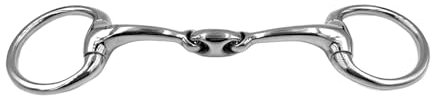 Equine Smile ES0097 Gebiss ErgoBit Olivenkopfgebiss Olivenkopftrense Doppelt Gebrochen aus Edelstahl Ringdurchmesser 55 mm Gebissstärke 14 mm (13.5 cm)