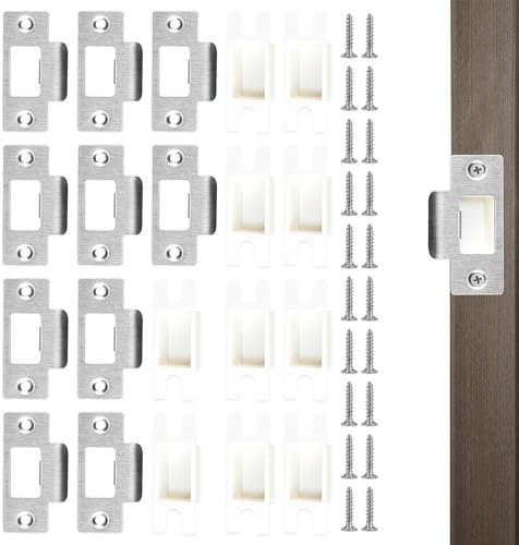 Door Strike Plate, 10pcs Stainless Steel Strike Plate, Latch Plate, Strike Plates for Wooden Doors House Door,