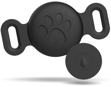 Vancle für AirTag Katzenhalsband Hülle, 1 Pack Kleine Halter für Katzen Halsband Airtags mit Wasserdicht Abdeckung, SiliKon Katzenhalsbänder Halter für Apple Air Tag GPS Tracker Finder