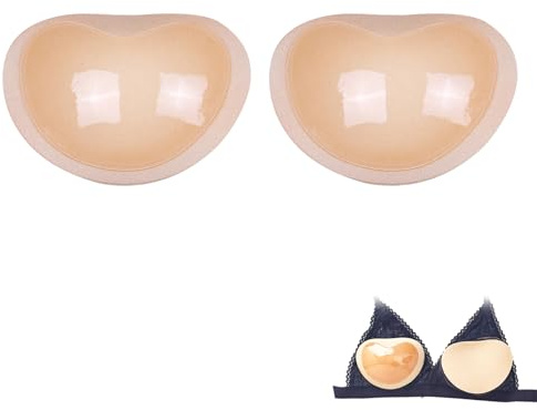 PLATEYTR Imbottitura Reggiseno Silicone Push Up Coppe per Costumi da Bagno, Design Ergonomico, Comodo, Impercettibile, Misura Unica, Colore Nudo Inserto Reggiseno Adatto per Abiti