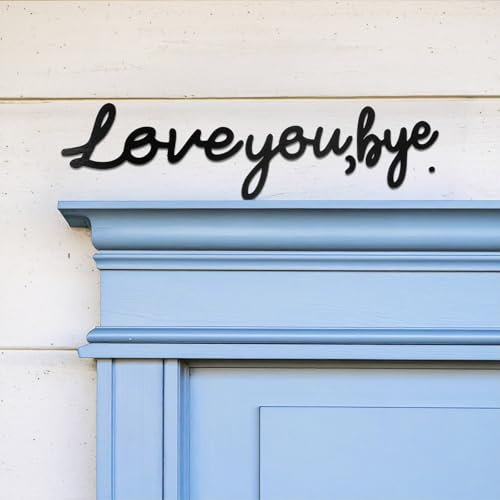 Love You Bye Wood Sign above Door Modern Wall Art, Boho Wood Grain Decor Wall Decor for Express Love and Warm for Family Lovers Gifts Living Room, Hallway, Entryway Valentine Decorations for Home