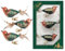 Krebs Glas Lauscha - Weihnachtsdekoration/Christbaumschmuck aus Glas - Vögel auf Clip - Farbe: grün/braun - 3 Stück - Größe: ca. 11 cm