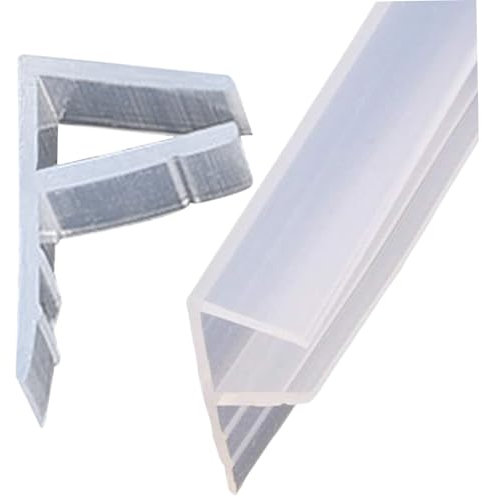 fkngcp Shower Door Seal Strip, 6mm X 78inch F Shape Bath Screen Seal Strip, Soft Silicone Shower Screen, Waterproof Windproof for Curved/Vertical Screens or Doors