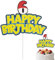 Cartoon Birthday Cake Topper, Glitter Red White Number and Happy Birthday Sign Cake Decoration Anime Theme Party Decorations Supplies (Number 6)