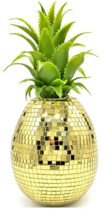 Exqufood Ananas-Goldornamente mit Eingelegtem Glas, Künstliche Früchte, Heimdekoration, Ananas-Dekoration