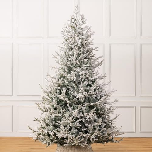 Christow Flocked Verbier Fir Christmas Tree, 8ft