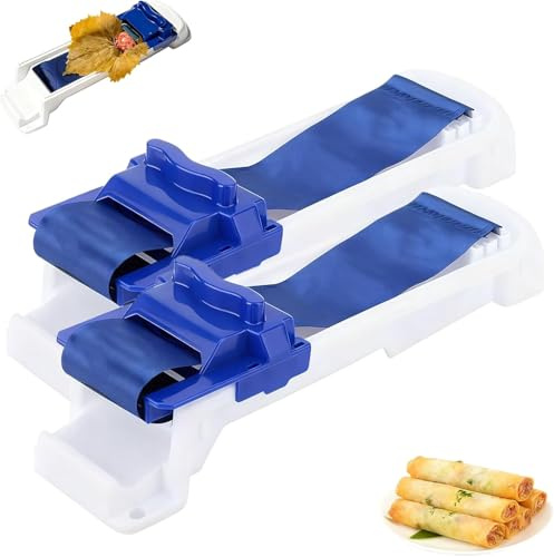 Lumpia Rollmaschine, multifunktional, DIY Kunststoff Eggroll & Spring Roll Maker, Gemüse Fleisch Rollwerkzeug für Anfänger Zuhause Küche (2 Stück)