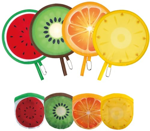 4 Pcs Hand Fan Folding,Chinese Japanese Style Foldable Fan,Summer Handheld Folding Fans Beautiful Patterns For Wedding Party Home Decor Personal Decoration (4Pcs Summer Fruit)