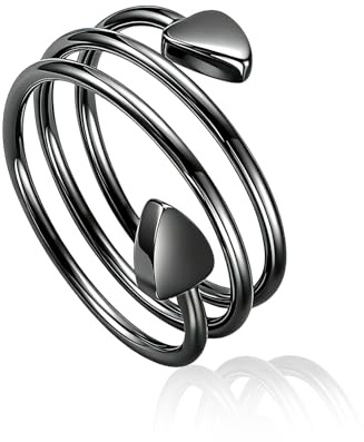 Zecimi Magnetring Silber, Damen Herz/Blume Vital Ring mit Magnetkraft | Anti Stress Ring für Damen Mädchen, Offen Verstellbar Magnet Ring zur Gewichtsabnahme, Mode Fidget Ring zur Förderung Schlaf