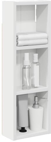 vidaXL Badezimmer-Wandschrank Weiß 20 x 10 x 60,5 cm Holzwerkstoff