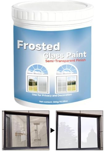 Bsbkoj Pintura Efecto Vidrio esmerilado,Revestimiento enmascarador 350 G con pincel - Pintura para ventanas ,Para apartamento restaurante hotel dormitorio puerta corredera baño cocina y
