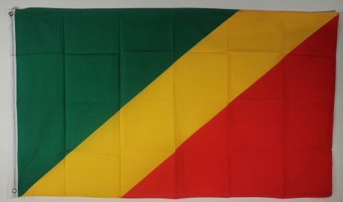 Buddel-Bini Flagge Fahne ca. 90x150 cm : Kongo Brazaville Nationalflagge Nationalfahne