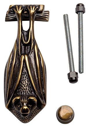 Türklopfer, antiker Stil, Messing, Gothic, 12,7 x 5,1 cm