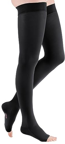 mediven comfort CCL2 AG Kompressionsstrümpfe normal (72-83 cm) o. Fußspitze Noppenhaftband III schwarz