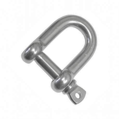 D/Dee Shackle - Metric Sized - T316 (A4) Marine Grade Stainless Steel (6 mm (Pack Size 2))