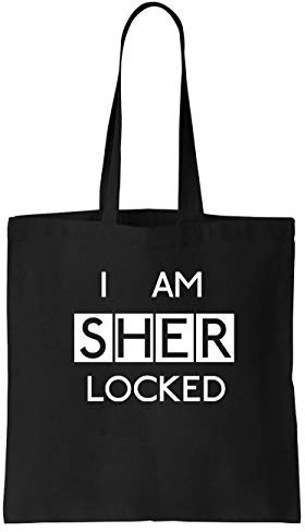 clothinx I Am Sherlocked Consulting Detective | Insider Design - Für Hobby-Detektive und alle Fans von Krimi-Serien | Kult Fanartikel zum Binge-Watching Bio fair Tasche Schwarz
