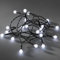 Konstsmide LED Globelichterkette, runde Dioden, 6h Timer, 50 kalt weiße Dioden, batteriebetrieben, Innen, schwarzes Kabel - 1492-207