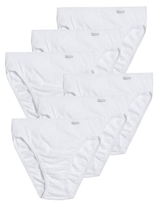Jockey Women's Underwear 100% Cotton Elance French Cut - 6 Pack, White, 7