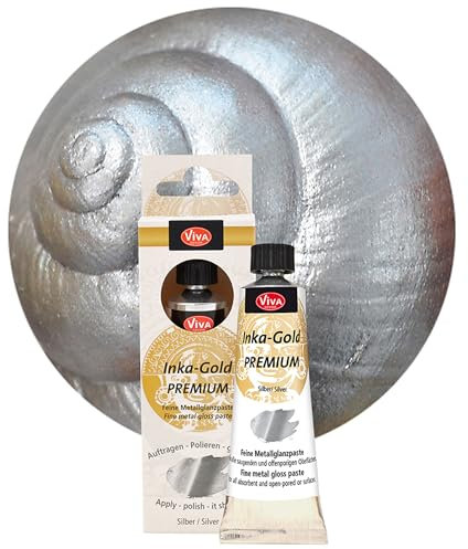 Viva Decor Inka Gold Premium 40g – Silber – Wischmetall und Gilding Wax für Glanzeffekte auf Holz, Leinwand, Ton und Beton, schnell trocknend, ideal für Patina-Effekte und DIY-Projekte