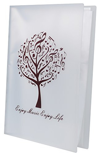 PUNK A4 Größe Musik Tabelle Datei Ordner A4 Größe Dokumente Halter Aufbewahrung Ordner 40 Taschen (Music Tree White)