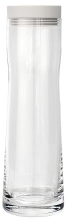 blomus -SPLASH- Wasserkaraffe aus Glas, Moonbeam, 1 Liter Fassungsvermögen, Silikon / Edelstahldeckel, einfache Handhabung, (H / B / T: 29,5 x 9 x 9 cm, Farbe: Moonbeam, 63780)