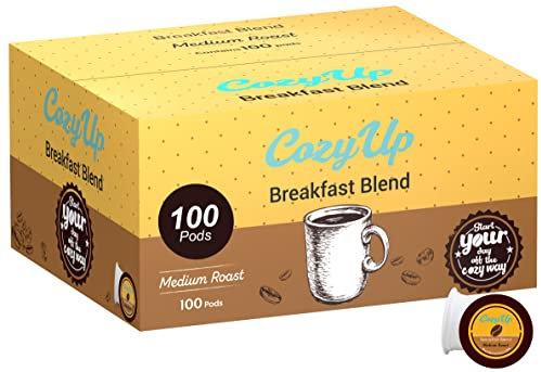 Cozy Up | 100 Count | Breakfast Medium Roast Single Serve Coffee Pods Compatible with Keurig K-Cup Coffee Makers