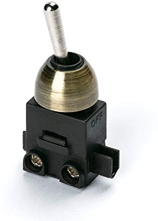 Einbauschalter Kippschalter ON/OFF Ein/Aus 250V Leuchten 1polig 2(1) A LS-2 gold silber antik Lampen Tischlampen Wandleuchten (Antik)
