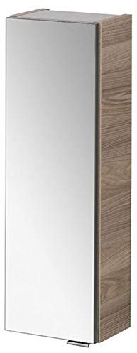 FACKELMANN Hängeschrank Luxor mit Spiegel/Badschrank mit Soft-Close-System/Maße (B x H x T): ca. 20 x 68 x 16 cm/Schrank fürs Bad mit 1 Spiegeltür/Türanschlag Links/Korpus: Braun hell