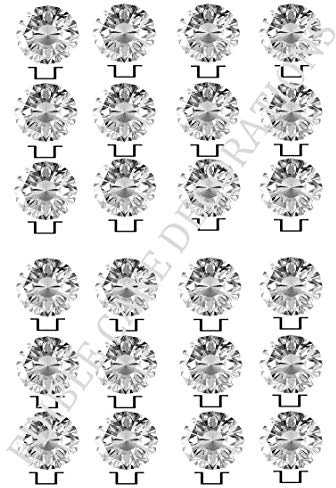 Ediblecakedecorations Essbare Cupcake-Topper aus Papier, mit Strasssteinen, 24 Stück
